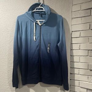 GAP Men's Blue Ombre Zip-Up Sweat Jacket